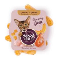 Delickcious sardinių sriuba katėms su krevetėmis ir moliūgais, 80g