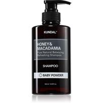 KUNDAL Honey & Macadamia Baby Powder natūralus šampūnas sausiems ir pažeistiems plaukams 500 ml