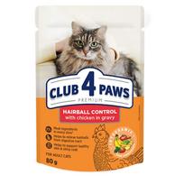 Club 4 Paws Hairball Control konservai katėms su vištiena padaže, 80g * 24vnt.