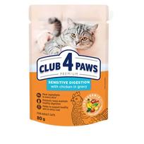 Club 4 Paws Sensitive Digestion konservai katėms su vištiena padaže jautriam virškinimui, 80g * 24vnt.