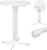 Royal Catering Apvalus aukštas sulankstomas baro stalas skersmuo 80 cm aukštis 110 cm baltas