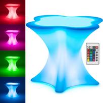 Royal Catering RGBW LED apšviestas klubo baro stalas 80 x 80 x 110 cm
