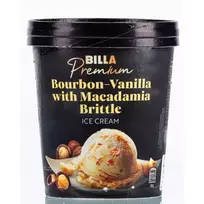 Valgomieji ledai su kvapiąja vanile ir makadamijų riešutų gabaliukais BILLA PREMIUM, 500 ml