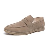 Suede odos Laisvalaikio Nauji Suede odos Vyriški Verslo Batai Laisvalaikio Pasivaikščiojimo Mokasinai Vairavimo Dizainerio Elegantiški Plokščiapadžiai Įslystami Mokasinai 38 chaki