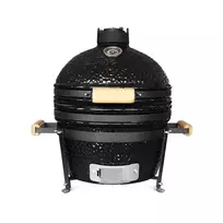 Kepsninė (Grilis) BIGGRILL Kamado Mini 16" juodas + daugiafunkcinė 2 zonų sistema + plieninis pelenų valymo įrankis + kepsninės uždangalas + keramikinis vištos laikiklis + DOVANA