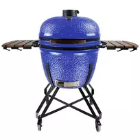 Kepsninė BIGGRILL Kamado 26" mėlynas + daugiafunkcinė 2 zonų sistema + plieninis pelenų valymo įrankis + kepsninės uždangalas + keramikinis vištos laikiklis