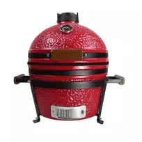 Kepsninė (Grilis) BIGGRILL Kamado Mini 16" raudonas + daugiafunkcinė 2 zonų sistema + plieninis pelenų valymo įrankis + kepsninės uždangalas + keramikinis vištos laikiklis