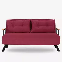 Dvivietė sofa-lova Hanah Home Sando, kaštoninė, 120 x 40 x 60
