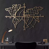 Dekoratyvinis metalinis sienų aksesuaras, Wallxpert, auksinis, 65 x 95, cm