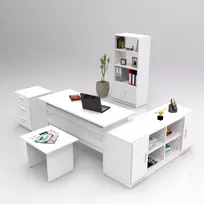 Biuro baldų komplektas, Hanah Home, baltas, 140 x 73,8 x 60, cm