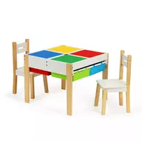 Vaikiškas medinis staliukas su 2 kėdutėm, ECOTOYS