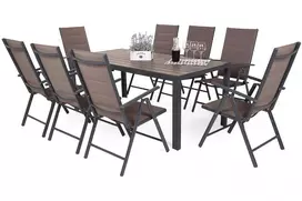 Lauko baldų komplektas Ibiza 185 cm Aliuminis, rudas