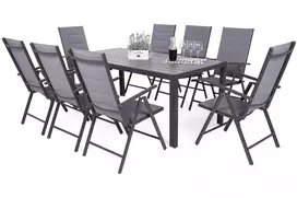 Lauko baldų komplektas Ibiza 185 cm Aliuminis, pilkas