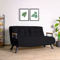Dvivietė sofa-lova Hanah Home Sando , juoda, 120 x 40 x 60
