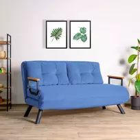 Dvivietė sofa-lova Hanah Home Sando , mėlyna, 120 x 40 x 60