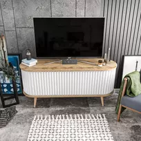 TV stovas, Hanah Home, Oud ąžuolas Balta, 140 x 64 x 43, cm