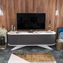 TV stovas, Hanah Home, antracitas Balta, 180 x 60 x 43, cm