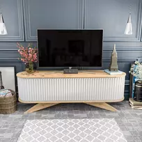 TV stovas, Hanah Home, Sapphire Balta, 180 x 60 x 43, cm