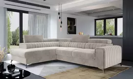 Kampinė sofa Laurence su patalynės dėže, audinys Paros 02