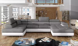 Kampinė sofa Rodrigo su patalynės dėže, audinys Sawana 05, Soft 17