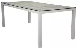 Lauko stalas Llama, 205x100cm, Balta/Pilka