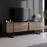 TV stovas, Hanah Home, graikinis riešutas Juoda, 180 x 50 x 30, cm