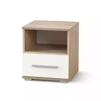 Spintelė prie lovos LIMA SN1, ąžuolo / balta