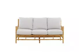 Lauko sofa Cane, Bambukas/Pilka pagalvė
