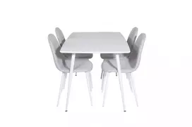Valgomojo stalas Polar 120 cm - Baltas Baltas+Polar Valgomojo Kėdė - Baltos Kojos - Lengvas