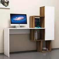 Studijų stalas, Hanah Home, Graikinis riešutas Balta, 145 x 74,8 x 45, cm