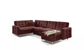 Kampinė sofa Asgard su patalynės dėže, audinys Monolith 63