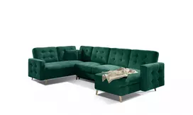 Kampinė sofa Asgard su patalynės dėže, audinys Monolith 37