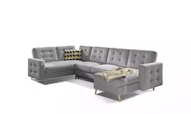 Kampinė sofa Asgard su patalynės dėže, audinys Sawana 21, Zigzag 53