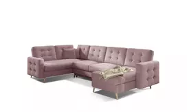 Kampinė sofa Asgard su patalynės dėže, audinys Omega 91