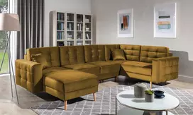 Kampinė sofa Asgard su patalynės dėže, audinys Monolith 48