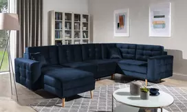 Kampinė sofa Asgard su patalynės dėže, audinys Monolith 79