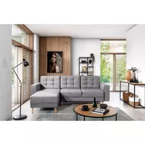 Kampinė sofa Asgard su patalynės dėže, audinys Monolith 84
