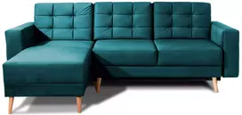 Kampinė sofa Asgard su patalynės dėže, audinys Monolith 76
