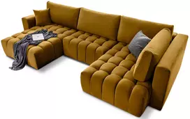 Kampinė sofa Bonito su patalynės dėže, audinys Loco 45