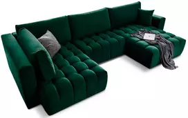 Kampinė sofa Bonito su patalynės dėže, audinys Loco 35