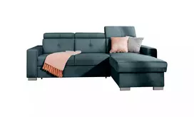 Kampinė sofa Fresia su patalynės dėže, audinys Monolith 76