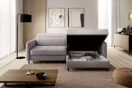 Kampinė sofa Gomsi su patalynės dėže, audinys Touch 03