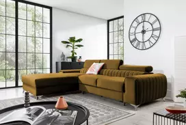 Kampinė sofa Grayson su patalynės dėže, audinys Nube 45