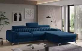 Kampinė sofa Grayson su patalynės dėže, audinys Lukso 40