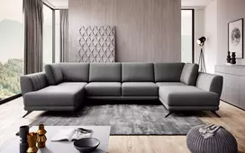Kampinė sofa Larco su patalynės dėže, audinys Flores 4