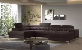 Kampinė sofa Lacante su patalynės dėže, audinys Velvetmat 22
