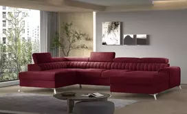 Kampinė sofa Lacante su patalynės dėže, audinys Loco 25