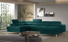 Kampinė sofa Lacante su patalynės dėže, audinys Velvetmat 38