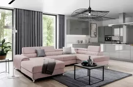 Kampinė sofa Lacante su patalynės dėže, audinys Gojo 101