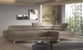 Kampinė sofa Lacante su patalynės dėže, audinys Nube 20